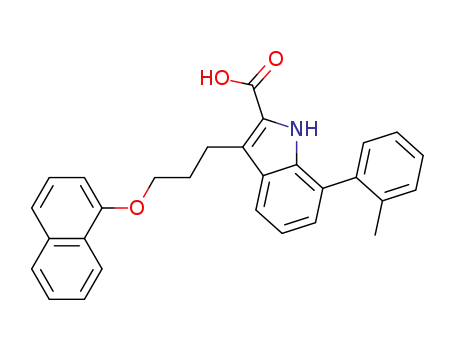 1H-Indole-2-carboxylic acid, 7-(2-methylphenyl)-3-[3-(1-naphthalenyloxy)propyl]-