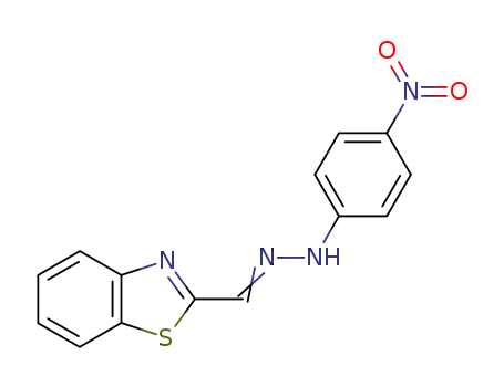 Molecular Structure of 106167-09-3 (benzothiazole-2-carbaldehyde (4-nitro-phenyl)-hydrazone)