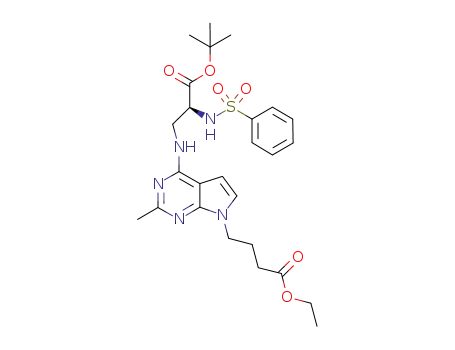 4-{4-[(2S)-2-tert-butoxycarbonyl-2-(benzenesulfonylamino)-ethylamino]-2-methyl-pyrrolo[2,3-d]pyrimidin-7-yl}-butyric acid ethyl ester