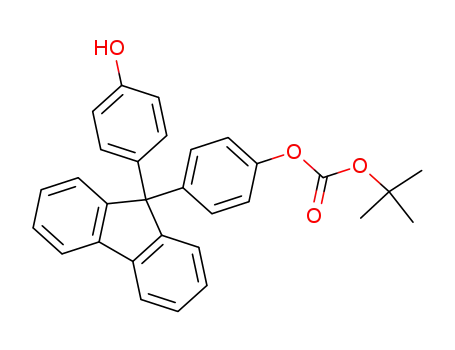 Molecular Structure of 469859-71-0 (Carbonic acid, 1,1-dimethylethyl
4-[9-(4-hydroxyphenyl)-9H-fluoren-9-yl]phenyl ester)