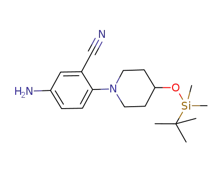 5-amino-2-(4-tert-butyldimethylsilyloxypiperidino)benzonitrile