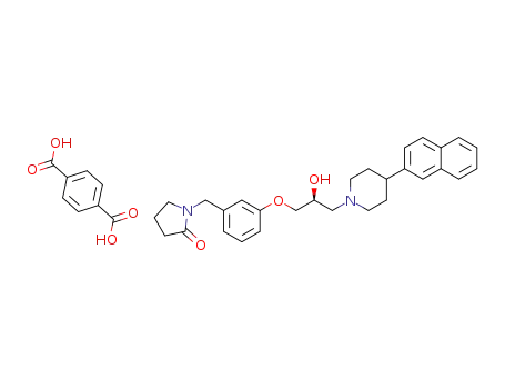 (S)-1-(3-(2-hydroxy-3-(4-(naphthalen-2-yl)piperidino)-propyloxy)benzyl)pyrrolidin-2-one terephthalate