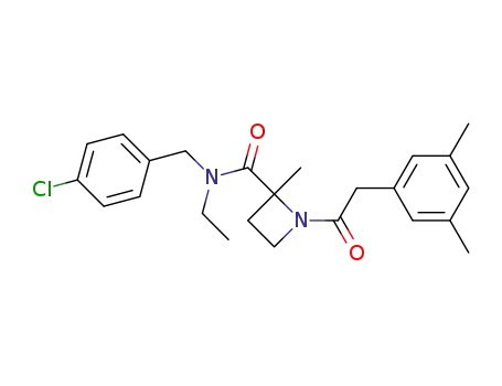 Molecular Structure of 1391073-93-0 (1-[2-(3,5-dimethylphenyl)acetyl]-2-methyl-azetidine-2-carboxylic acid (4-chlorobenzyl)ethylamide)