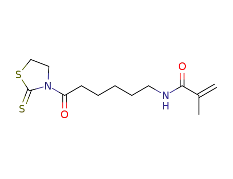 Molecular Structure of 831242-02-5 (2-Propenamide, 2-methyl-N-[6-oxo-6-(2-thioxo-3-thiazolidinyl)hexyl]-)
