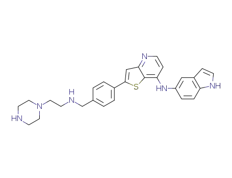 (1H-Indol-5-yl)-(2-{4-[(2-piperazin-1-yl-ethylamino)-methyl]-phenyl}-thieno[3,2-b]pyridin-7-yl)-amine