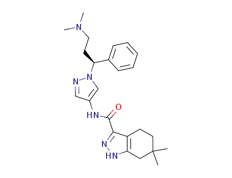 N-(1-((1S)-3-(dimethylamino)-1-phenylpropyl)-1H-pyrazol-4-yl)-6,6-dimethyl-4,5,6,7-tetrahydro-1H-indazole-3-carboxamide