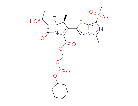 Cyclohexyloxycarbonyloxymethyl(1S,5R,6S)-6-((R)-1-hydroxyethyl)-2-(7-methanesulfonyl-5-methylimidazo[5,1-b]thiazol-2-yl)-1-methyl-1-carbapen-2-em-3-carboxylate