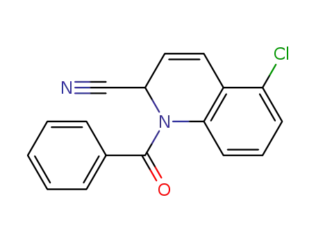 Molecular Structure of 511231-69-9 (2-Quinolinecarbonitrile, 1-benzoyl-5-chloro-1,2-dihydro-)