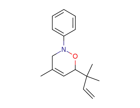Molecular Structure of 29182-49-8 (6-(1,1-dimethyl-allyl)-4-methyl-2-phenyl-3,6-dihydro-2<i>H</i>-[1,2]oxazine)