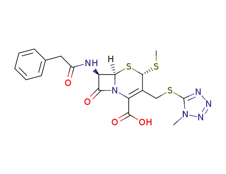 (6<i>R</i>)-4<i>c</i>-methylsulfanyl-3-(1-methyl-1<i>H</i>-tetrazol-5-ylsulfanylmethyl)-8-oxo-7<i>t</i>-(2-phenyl-acetylamino)-(6<i>r</i><i>H</i>)-5-thia-1-aza-bicyclo[4.2.0]oct-2-ene-2-carboxylic acid