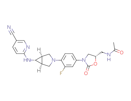 N-[5(S)-3-[4-[(1α,5α,6α)-6-(5-cyanopyridin-2-yl)amino-3-azabicyclo[3.1.0]hexan-3-yl]-3-fluorophenyl]-2-oxooxazolidin-5-ylmethyl]acetamide
