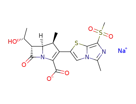 sodium(1S,5R,6S)-6-((1R)-1-hydroxyethyl)-2-(7-methanesulfonyl-5-methylimidazo[5,1-b]thiazol-2-yl)-1-methyl-1-carbapen-2-em-3-carboxylate