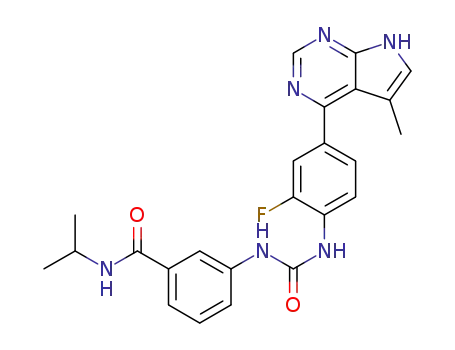 3-(3-(2-fluoro-4-(5-methyl-7H-pyrrolo[2,3-d]pyrimidin-4-yl)-phenyl)ureido)-N-isopropylbenzamide