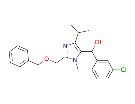 Molecular Structure of 178982-21-3 (1H-Imidazole-5-methanol,
a-(3-chlorophenyl)-1-methyl-4-(1-methylethyl)-2-[(phenylmethoxy)methyl]
-)