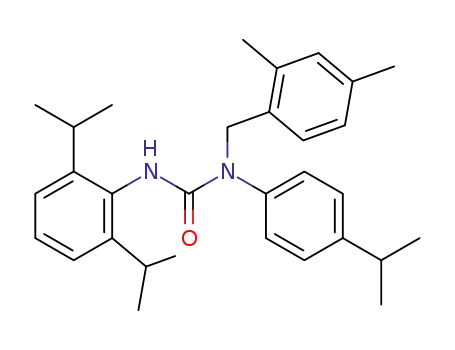 Molecular Structure of 400858-15-3 (Urea,
N'-[2,6-bis(1-methylethyl)phenyl]-N-[(2,4-dimethylphenyl)methyl]-N-[4-(1-
methylethyl)phenyl]-)
