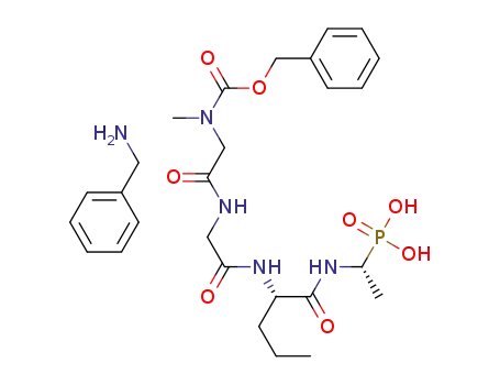 monobenzylamine salt of (1R)-1-[(N-benzyloxycarbonyl-sarcosyl-glycyl-L-norvalyl)amino]-ethylphosphonic acid