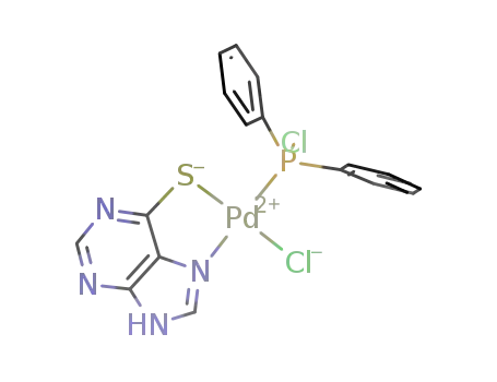 Molecular Structure of 1021176-45-3 (chloro-(pyrine-6-thiolato)(chloro-diphenylphosphine)palladium(II))