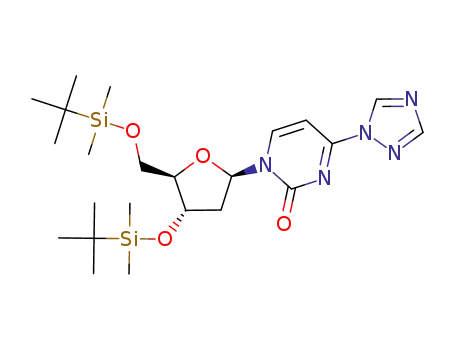 Molecular Structure of 232946-83-7 (1-[2-deoxy-3,5-bis-O-(tert-butyldimethylsilyl)-β-D-ribofuranosyl]-4-[1,2,4]triazol-1-yl-1H-pyrimidin-2-one)