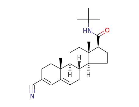 Molecular Structure of 151338-11-3 (N-TERT-BUTYL 3-CYANOANDROSTA-3,5-DIENE-17-CARBOXAMIDE)