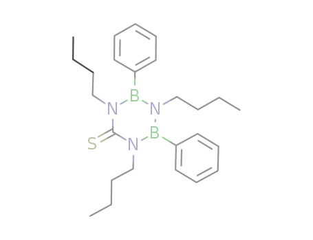 Molecular Structure of 81233-36-5 (1,3,5-Tri-n-butyl-2,6-diphenyl-1,3,5-triaza-2,6-dibora-cyclohexanthion-4)