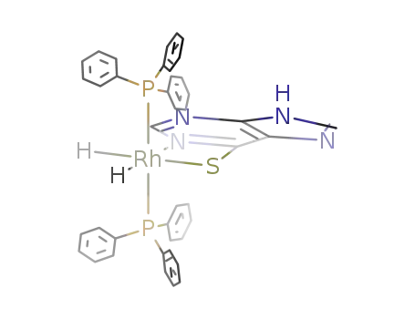 RhH<sub>2</sub>(purine-6-thiolate)(PPh<sub>3</sub>)2