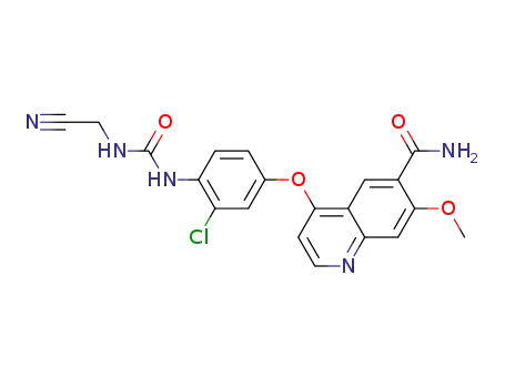 Molecular Structure of 417719-48-3 (4-(3-Chloro-4-(cyanomethylaminocarbonyl)aminophenoxy)-7-methoxy-6-quinolinecarboxamide)
