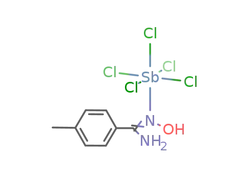 Molecular Structure of 132293-63-1 (SbCl<sub>5</sub>N(OH)C(NH<sub>2</sub>)C<sub>6</sub>H<sub>4</sub>CH<sub>3</sub>)