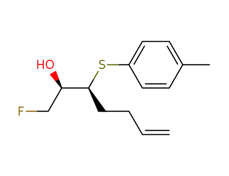 Molecular Structure of 126887-79-4 ((2R,3S)-1-fluoro-3-<(4-methylphenyl)sulphenyl>-6-hepten-2-ol)
