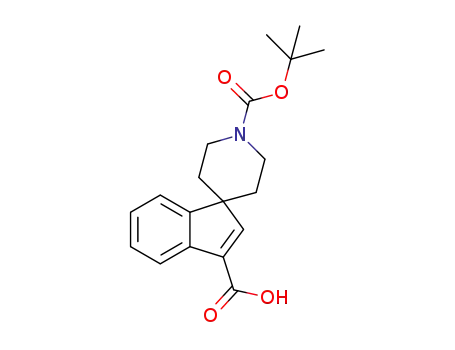 Molecular Structure of 209128-15-4 (SPIRO[1H-INDENE-1,4'-PIPERIDINE]-1',3-DICARBOXYLIC ACID, 1,1-DIMETHYL ETHYL ESTER)