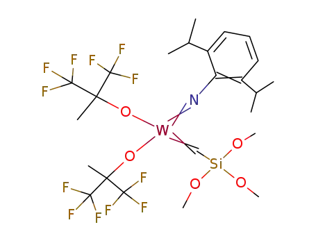 W{CHSi(OMe)3}(N-2,6-C<sub>6</sub>H<sub>3</sub>-i-Pr<sub>2</sub>){OCMe(CF<sub>3</sub>)2}2