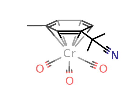 Molecular Structure of 110320-05-3 ((CH<sub>3</sub>C<sub>6</sub>H<sub>4</sub>C(CH<sub>3</sub>)2CN)Cr(CO)3)
