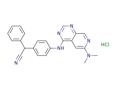 6-(N,N-Dimethylamino)-4-[4-(1-phenyl-1-cyanomethyl)anilino]pyrido[3,4-d]pyrimidine hydrochloride