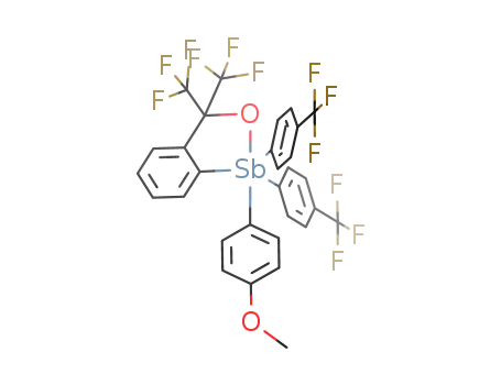 3,3-bis(trifluoromethyl)-1-(p-methoxyphenyl)-1,1-bis{p-(trifluoromethyl)phenyl}-3H-2,1-benzoxastibole
