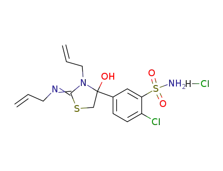 3-allyl-2-allylimino-4-(4-chloro-3-sulfamoylphenyl)-1,3-thiazolidine-4-ol-hydrochloride