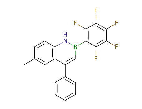 Molecular Structure of 21162-24-3 (4-CH<sub>3</sub>-C<sub>6</sub>H<sub>4</sub>NB(C<sub>6</sub>F<sub>5</sub>)CHC(C<sub>6</sub>H<sub>5</sub>))