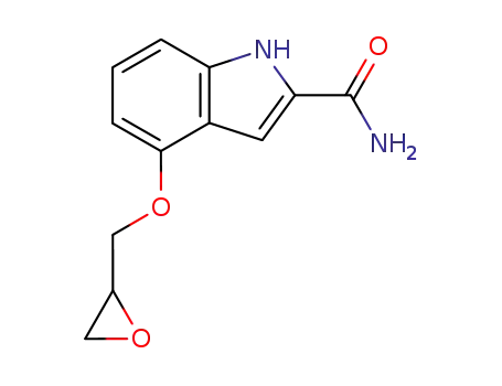 Molecular Structure of 62119-49-7 (1H-Indole-2-carboxamide, 4-(oxiranylmethoxy)-)