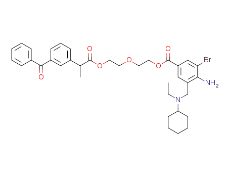 2-[4-Amino-3-bromo-5-(N-ethyl-cyclohexylaminomethyl)benzoyloxy]-2'-(3-benzoyl-α-methyl-phenyl-acetoxy)diethyloxide
