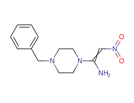 Molecular Structure of 88954-36-3 (1-Piperazinemethanamine, a-(nitromethylene)-4-(phenylmethyl)-)