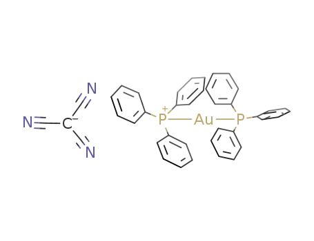 Molecular Structure of 123826-29-9 (bis(triphenylphosphine)gold tricyanomethanide)