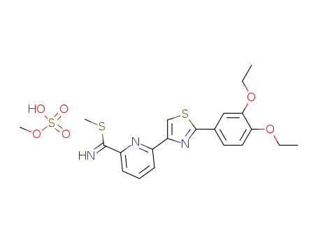 Molecular Structure of 155468-12-5 (2-(3,4-diethoxyphenyl)-4-[6-(1-imino-1-methylthiomethyl)-2-pyridyl]thiazole monomethylsulfate)