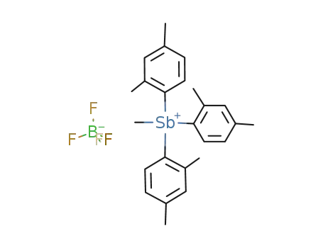 ({(CH<sub>3</sub>)2C<sub>6</sub>H<sub>3</sub>}3SbCH<sub>3</sub>)<sup>(1+)</sup>*{BF<sub>4</sub>}<sup>(1-)</sup>=({(CH<sub>3</sub>)2C<sub>6</sub>H<sub>3</sub>}3SbCH<sub>3</sub>){BF<sub>4</sub>}