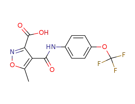 Molecular Structure of 134889-32-0 (5-methyl-4-{[4-(trifluoromethoxy)phenyl]carbamoyl}-1,2-oxazole-3-carboxylic acid)