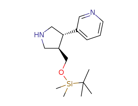 Molecular Structure of 915390-20-4 (3-[(3S,4R)-4-(([tert-butyl(dimethyl)silyl]oxy)methyl)pyrrolidin-3-yl]pyridine)