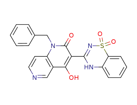 Molecular Structure of 686272-04-8 (1-benzyl-3-(1,1-dioxido-4H-1,2,4-benzothiadiazin-3-yl)-4-hydroxy-1,6-naphthyridin-2(1H)-one)
