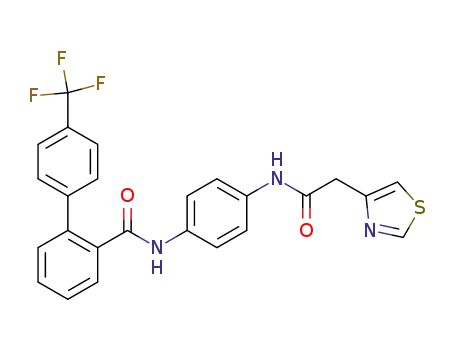 Molecular Structure of 408367-53-3 (N-{4-[(1,3-thiazol-4-ylacetyl)amino]phenyl}-4'-(trifluoromethyl)-1,1'-biphenyl-2-carboxamide)