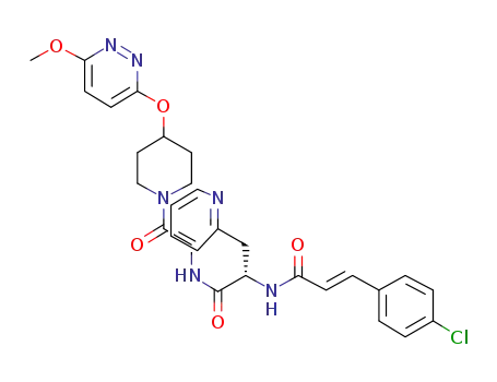 (2E)-3-(4-Chlorophenyl)-N-[(1S)-2-[(2-{4-[(6-methoxy-3-pyridazinyl)oxy]-1-piperidinyl}-2-oxoethyl)amino]-2-oxo-1-(2-pyridylmethyl)ethyl]-2-propenamide