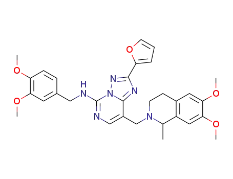 5-(3,4-Dimethoxybenzylamino)-8-(6,7-dimethoxy-1-methyl-1,2,3,4-tetrahydroisoquinolin-2-ylmethyl)-2-(2-furyl)[1,2,4]triazolo[1,5-c]pyrimidine