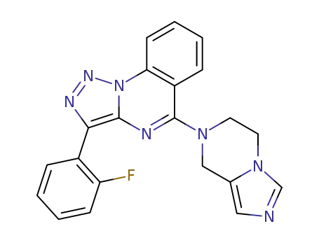 Molecular Structure of 344778-61-6 (5-[5,6-dihydroimidazo[1,5-a]pyrazin-7(8H)-yl]-3-(2-fluorophenyl)-[1,2,3]triazolo[1,5-a]quinazoline)