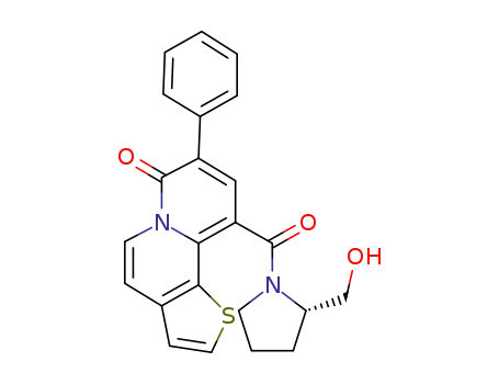 Molecular Structure of 104604-59-3 (2-(hydroxymethyl)-1-((7-oxo-8-phenyl-7H-thieno(2,3-a)quinolizin-10-yl)carbonyl)pyrrolidine)