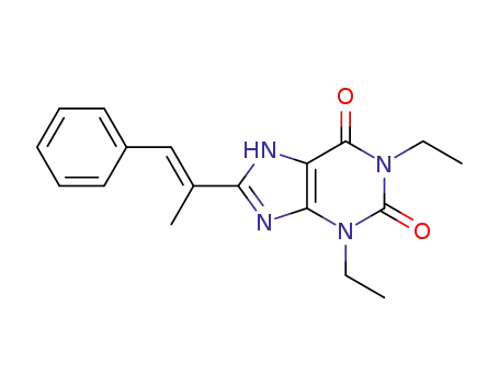 Molecular Structure of 155271-64-0 (1,3-diethyl-8-[(E)-1-methyl-2-phenylethenyl]-3,7-dihydro-1H-purine-2,6-dione)